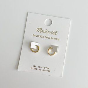 Madewell Delicate Collection Demi-Fine Huggie Mini Hoop Earrings (14k Go…
